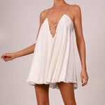 Load image into Gallery viewer, Paradise Elegant Versatile Silk Spaghetti Strap Above Knee A-Line Flare Tops
