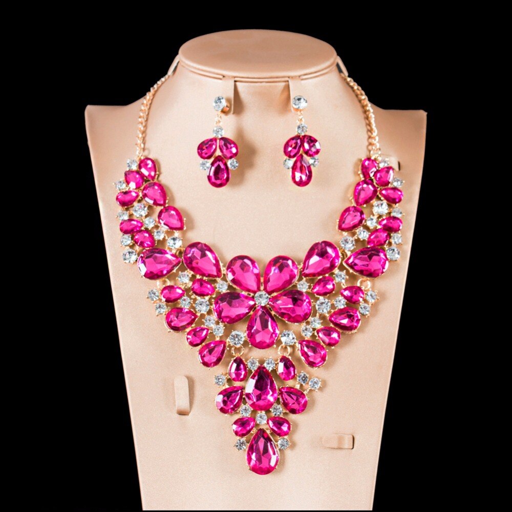 Paradise Six Color Fashion Costume Necklace and Earring Set